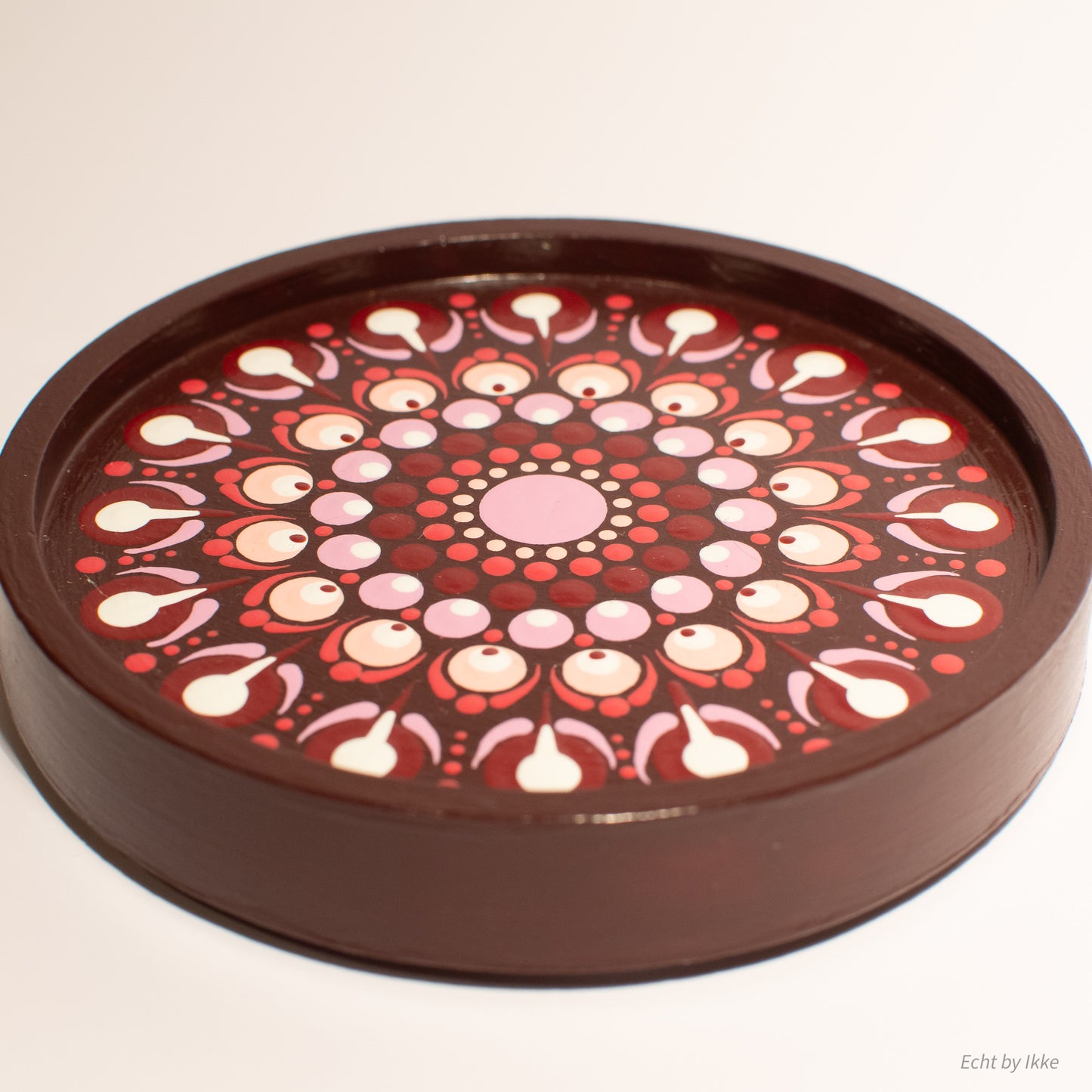 Mandala sieradenschaaltje donkerpaars - 10 cm - porseleingips