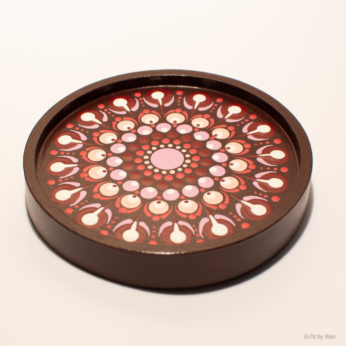 Mandala sieradenschaaltje donkerpaars - 10 cm - porseleingips