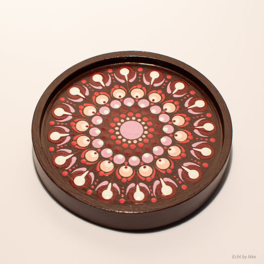 Mandala sieradenschaaltje donkerpaars - 10 cm - porseleingips