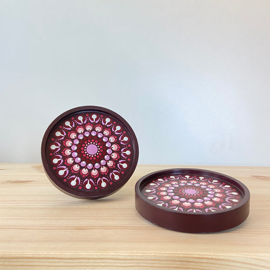Mandala sieradenschaaltje donkerpaars - 10 cm - porseleingips